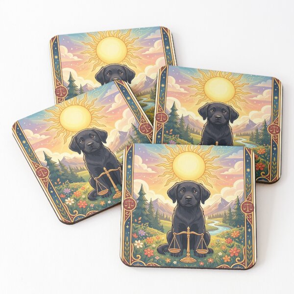 Item preview, Justice Tarot Card - Black Labrador Dog designed and sold by Goodthingstree.