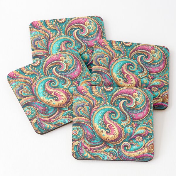 Item preview, Turquoise Pink Psychedelic Paisley designed and sold by Apex Designs.