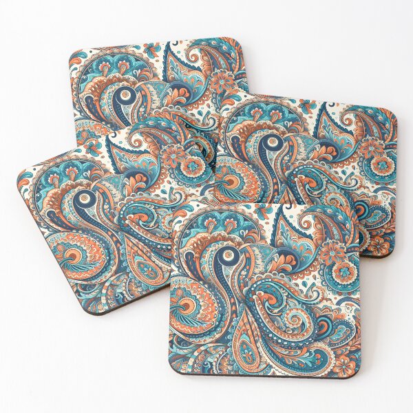 Item preview, Cream Orange Teal Paisley designed and sold by Apex Designs.