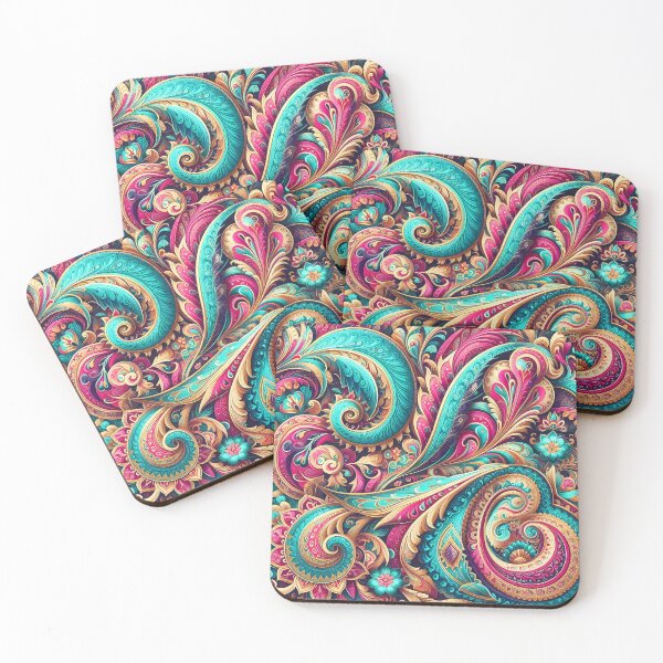 Item preview, Turquoise Magenta Psychedelic Paisley designed and sold by Apex Designs.