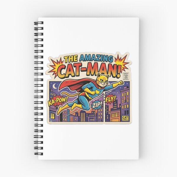 Item preview, The Amazing Cat Man Superhero - Vintage Retro Comic Book Cover designed and sold by 7MKGallery.
