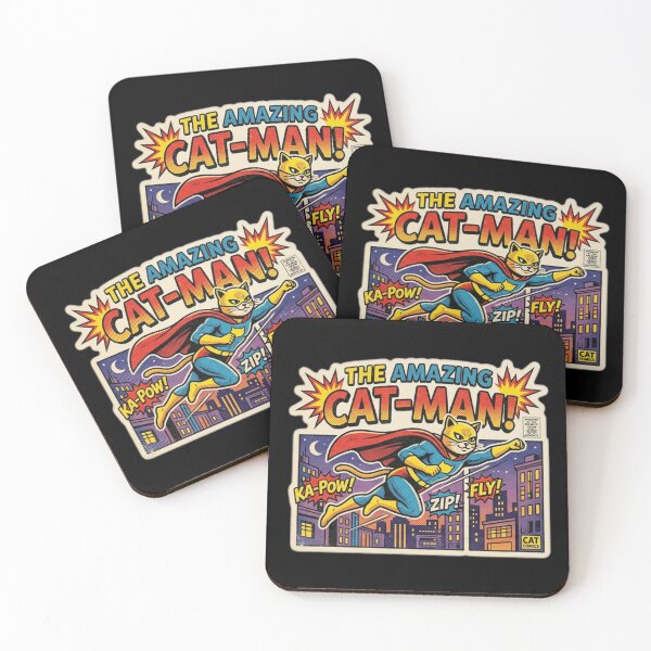Item preview, The Amazing Cat Man Superhero - Vintage Retro Comic Book Cover designed and sold by 7MKGallery.