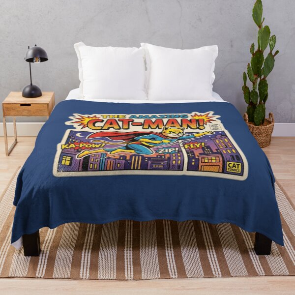 Item preview, The Amazing Cat Man Superhero - Vintage Retro Comic Book Cover designed and sold by 7MKGallery.