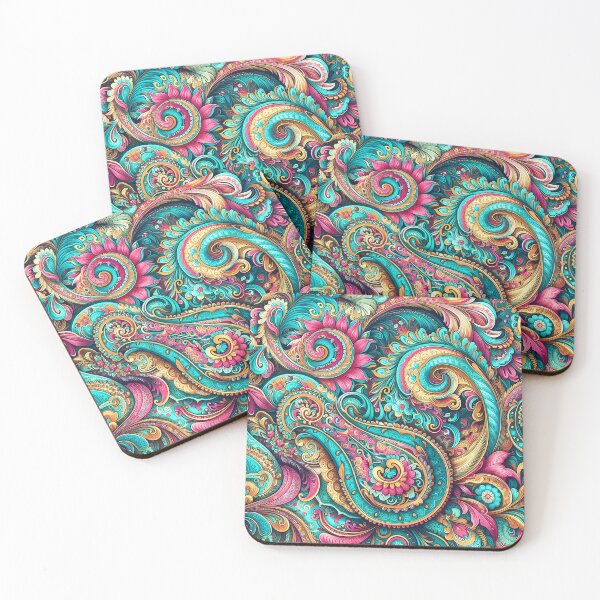Item preview, Turquoise Pink Floral Paisley designed and sold by Apex Designs.