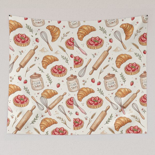 Item preview, Cozy Cottagecore Baking Pastry Seamless Pattern designed and sold by wallpapersarts.