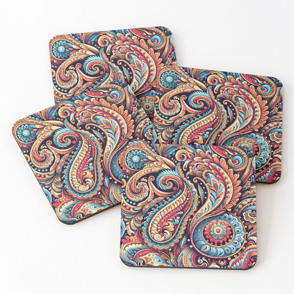 Item preview, Navy Orange Floral Paisley designed and sold by Apex Designs.