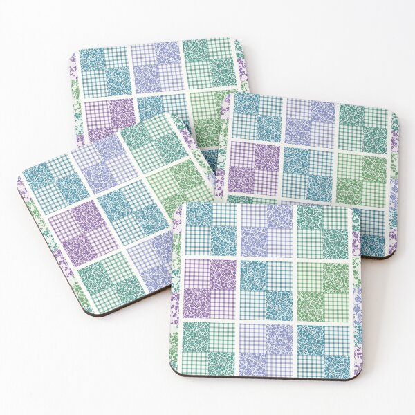 Item preview, Ocean Palaka Patchwork Quilt Blue and Teal designed and sold by Small Kine Prints.