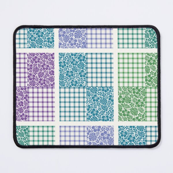 Item preview, Ocean Palaka Patchwork Quilt Blue and Teal designed and sold by Small Kine Prints.