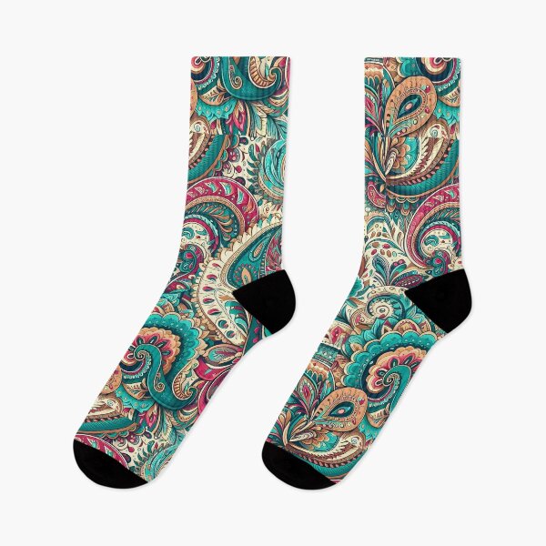 Item preview, Cream Teal Pink Paisley designed and sold by Apex Designs.