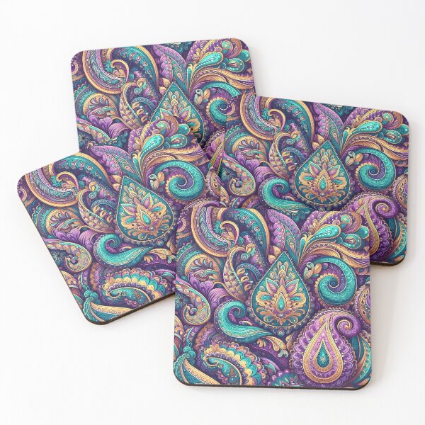 Item preview, Purple Teal Jewel Tone Paisley designed and sold by Apex Designs.