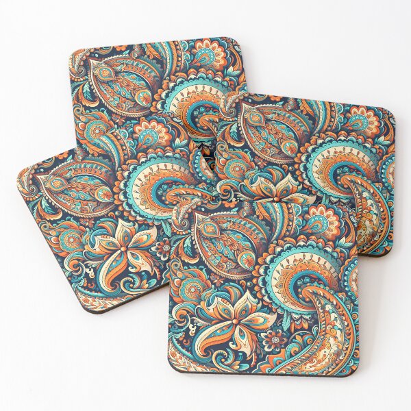 Item preview, Teal Orange Paisley designed and sold by Apex Designs.