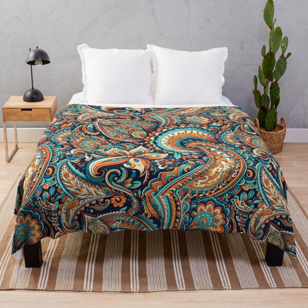 Item preview, Teal Orange Paisley designed and sold by Apex Designs.