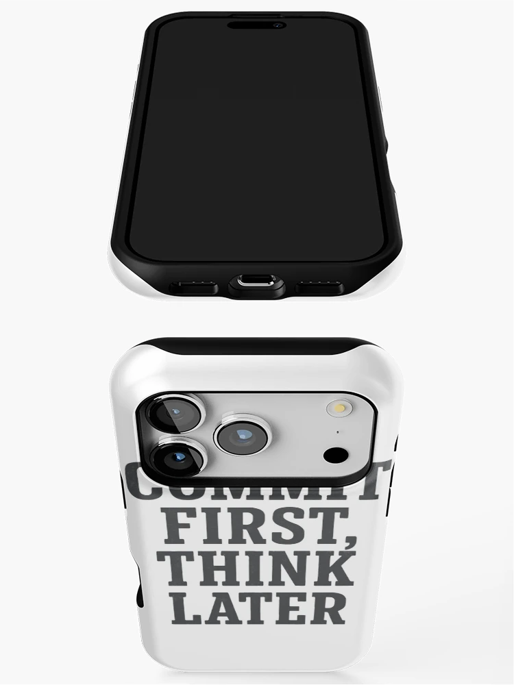 Thumbnail 3 of 4, iPhone Case, Commit First Think Later Coding Humor designed and sold by Jackson-Will.