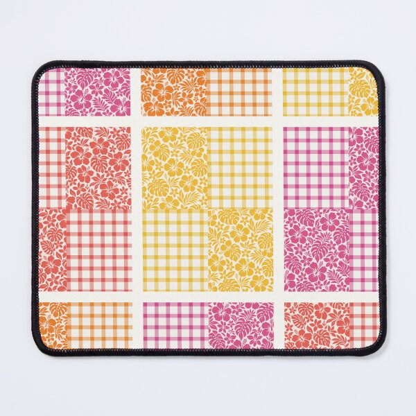 Item preview, Sunset Palaka Patchwork Quilt Pink and Orange designed and sold by Small Kine Prints.