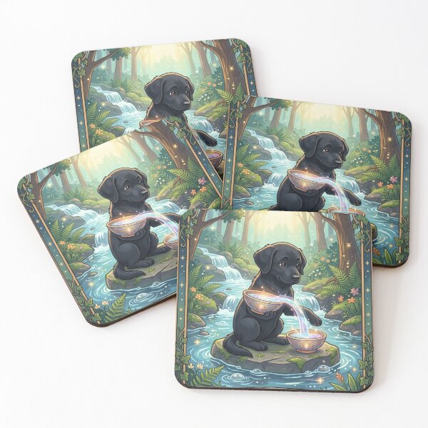 Item preview, Temperance Tarot Card - Black Labrador Dog designed and sold by Goodthingstree.