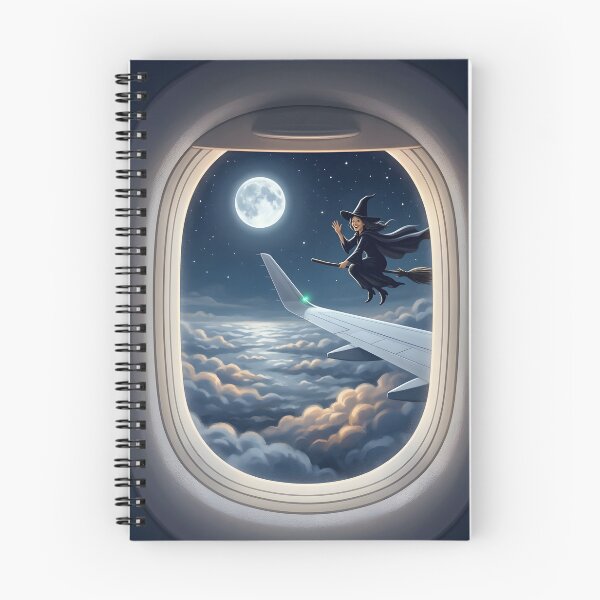 Item preview, Witch Flying Past the Airplane Window – Window Seat Halloween designed and sold by EMaviation_.