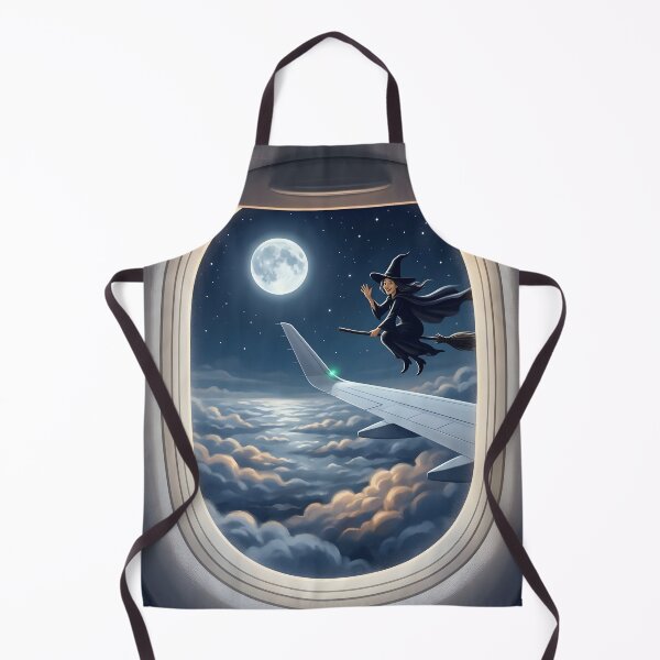 Item preview, Witch Flying Past the Airplane Window – Window Seat Halloween designed and sold by EMaviation_.