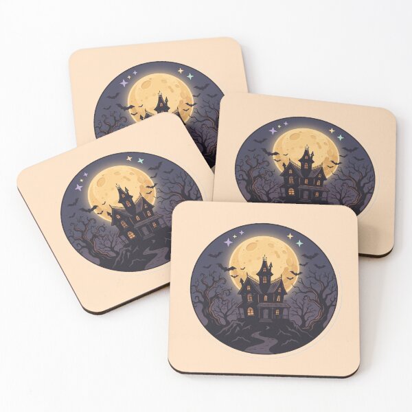 Item preview, Spooky Haunted House on Hill Full Moon Halloween Art designed and sold by Fine-Arts-Lab.