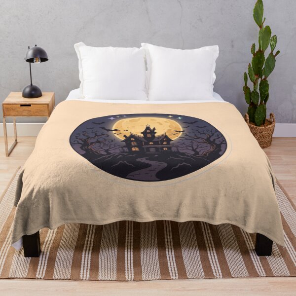 Item preview, Spooky Haunted House on Hill Full Moon Halloween Art designed and sold by Fine-Arts-Lab.