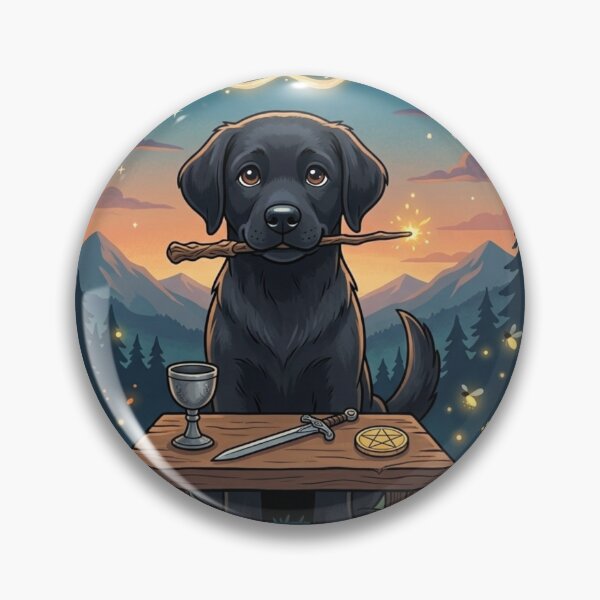 Item preview, The Magician Tarot Card - Black Labrador Dog designed and sold by Goodthingstree.
