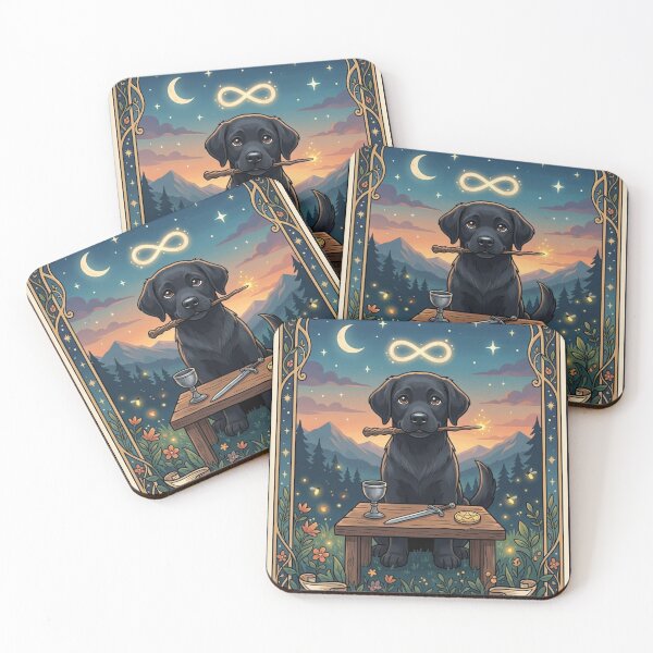 Item preview, The Magician Tarot Card - Black Labrador Dog designed and sold by Goodthingstree.