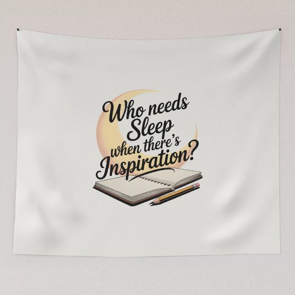 Item preview, Who Needs Sleep When There's Inspiration? – Funny Artist and Late Night Drawing Design designed and sold by Jollys-ArtShop.
