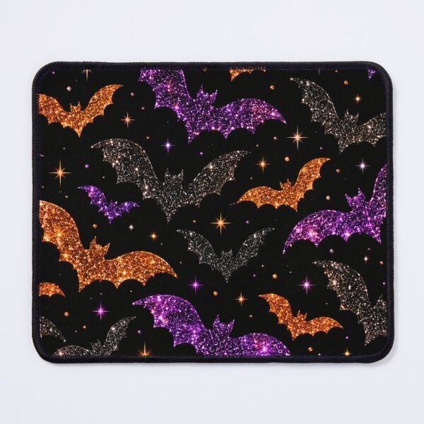 Item preview, Glitter Bats Halloween Pattern Purple Orange Sparkling Stars designed and sold by Meandmyshop.