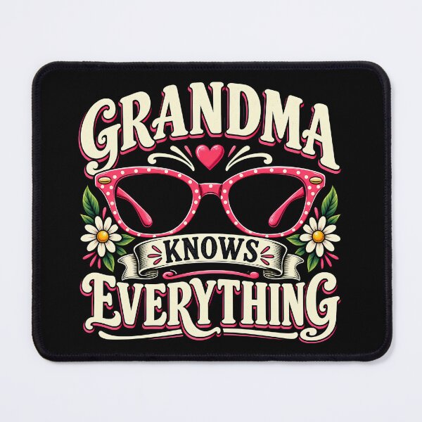 Item preview, Grandma Knows Everything Funny Retro Grandmother Pink Polka Dot Glasses Daisies  designed and sold by Photo-Sphere101.