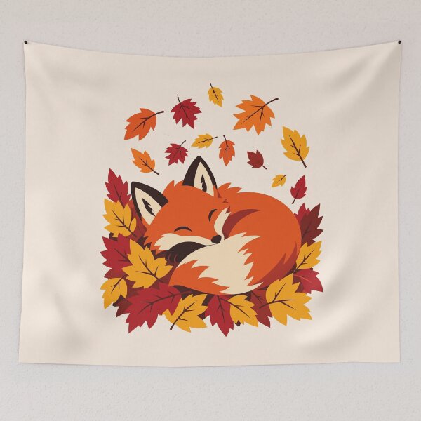 Item preview, Fox in Fall Leaves Nature Graphic designed and sold by karamram.