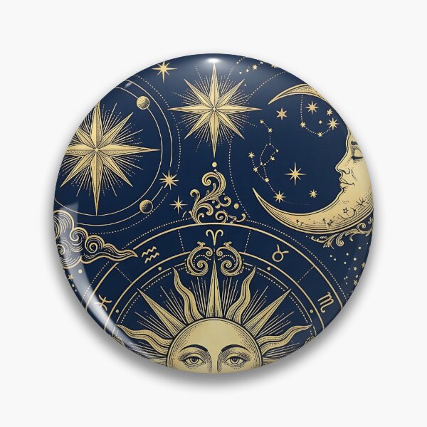 Item preview, Vintage Astrological Celestial Sun Moon Pattern designed and sold by wallpapersarts.