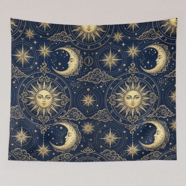 Item preview, Vintage Astrological Celestial Sun Moon Pattern designed and sold by wallpapersarts.