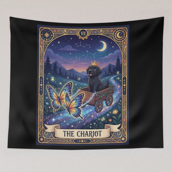 Item preview, The Chariot Tarot Card - Black Labrador Dog designed and sold by Goodthingstree.