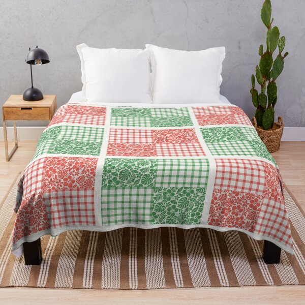 Item preview, Christmas Palaka Patchwork Quilt Red and Green designed and sold by Small Kine Prints.