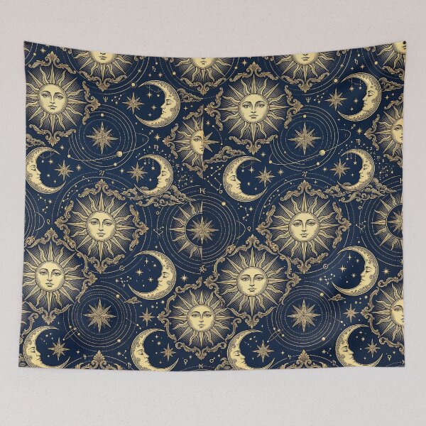 Item preview, Vintage Astrological Celestial Sun Moon Pattern designed and sold by wallpapersarts.