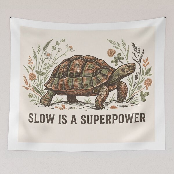 Item preview, Slow Is A Superpower Vintage Turtle Slow Living Cottagecore designed and sold by julzzz03.