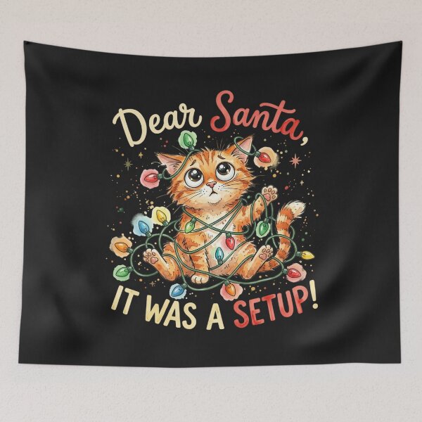 Item preview, Dear Santa It Was A Setup Funny Cat Christmas  designed and sold by GogoGrove.
