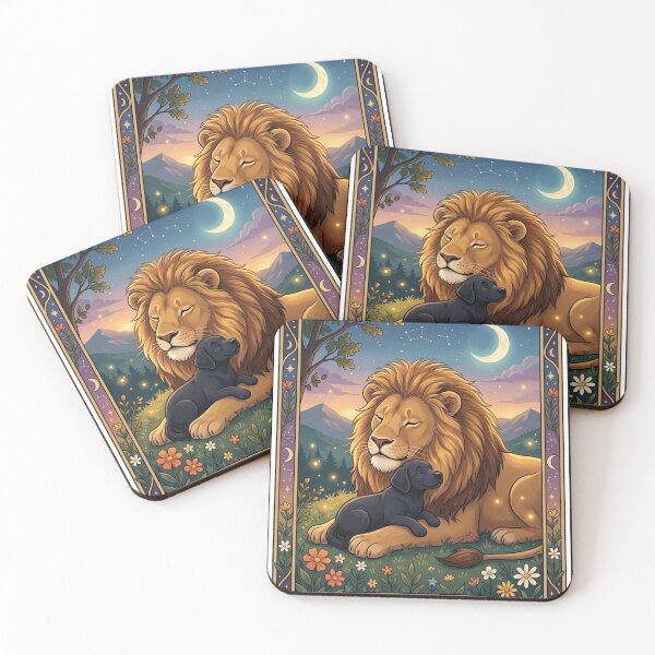 Item preview, Strength Tarot Card - Labrador Puppy & Lion designed and sold by Goodthingstree.