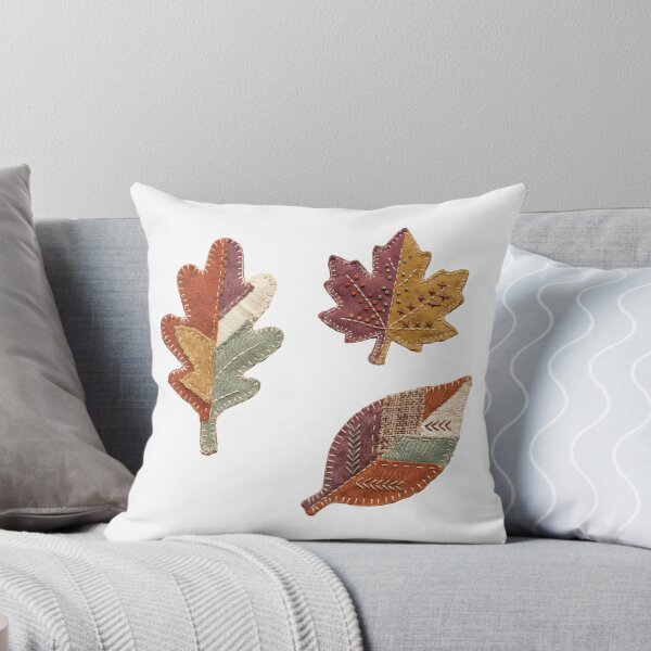 Item preview, Patchwork Stitched Autumn Leaves Cottagecore Art designed and sold by abdelski.