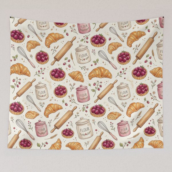 Item preview, Cozy Cottagecore Baking Pastry Seamless Pattern designed and sold by wallpapersarts.