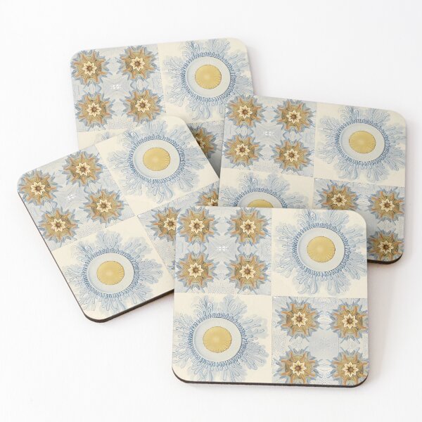 Item preview, Cream Marine Botanical Checker Pattern designed and sold by efritadesign.