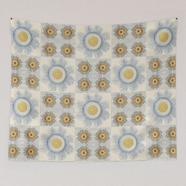Item preview, Cream Marine Botanical Checker Pattern designed and sold by efritadesign.