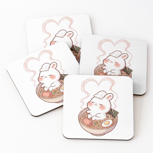 Item preview, Cute Bunny Ramen Bath - Kawaii Anime Noodle Bowl designed and sold by Driesman.