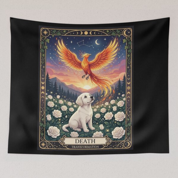 Item preview, Death Tarot Card - Labrador Retriever & Phoenix designed and sold by Goodthingstree.