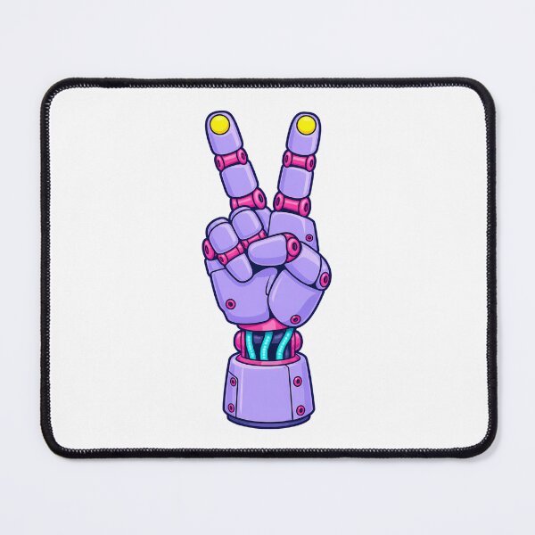 Item preview, Neon Robot Hand Flashing a Peace Sign designed and sold by bwanaboards.
