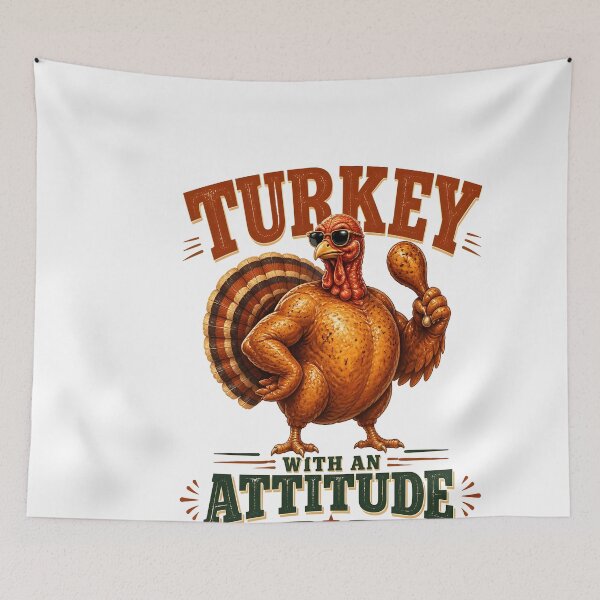 Item preview, Turkey With An Attitude – Cool Thanksgiving Mascot designed and sold by LiviuGligoros.