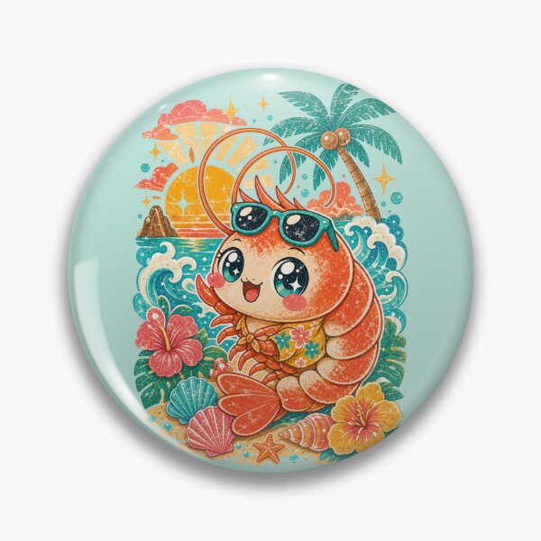 Item preview, Retro Tropical Shrimp Beach Babe designed and sold by Rosie's Wildflower Boutique.