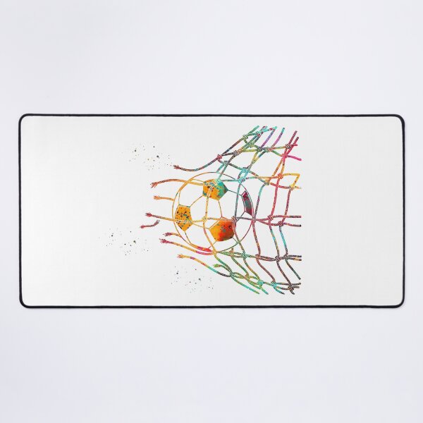 Item preview, Soccer Ball in Goal Net Watercolor Art designed and sold by Liededrom..