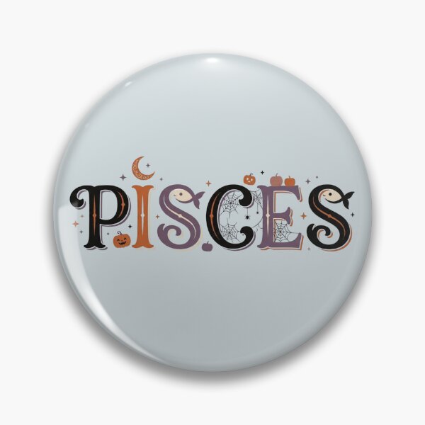 Item preview, Pisces Halloween Zodiac Sign Spooky Dual Fish Retro Fall Art designed and sold by BreezifyDesignStudio.