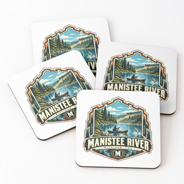 Item preview, Manistee River Michigan USA Fly Fishing Angler Outdoors designed and sold by kristyparkStar3.