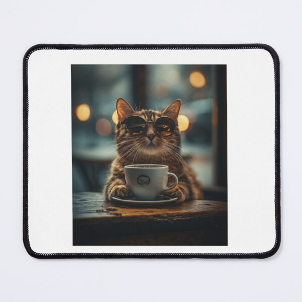 Item preview, Cat drinking latte designed and sold by GoFish691.